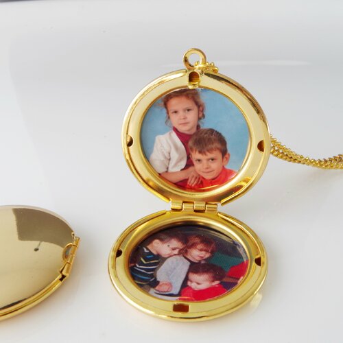 Médaillon d’or collier personnalisé photo personnalisé mères collier médaillon grand-mère cadeau ronde photo médaillon personnalisé avec votre photo