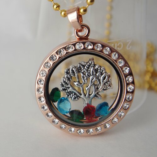 Arbre de famille collier personnalisé collier pour maman cadeau pour la fête des mères collier doré pierres de naissance