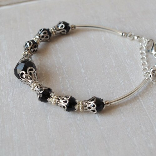 Black pearl crystal bracelet demoiselle d'honneur bijoux cadeaux de fête de mariage pour les femmes, accessoire de soirée