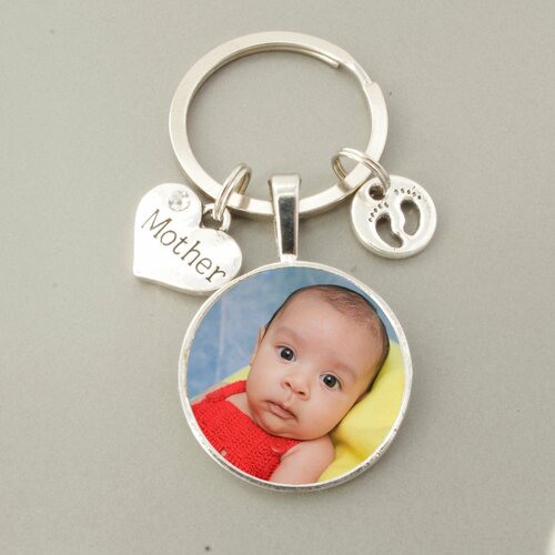 Porte-clés photo personnalisé bijoux photo bébé nouveau cadeau maman image porte-clés porte-clés personnalisé cadeau grand-mère