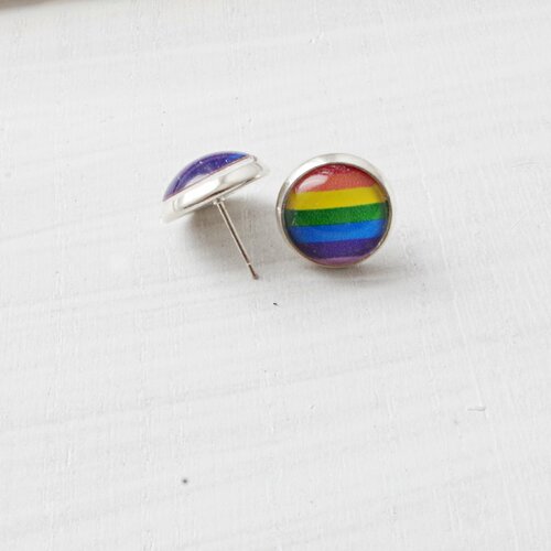 Boucles d’oreille bande d’arc en ciel gay pride lesbiennes bijoux bijoux arc en ciel boucles d’oreilles lgbt gay pride flag boucles d’oreilles colorées cadeau pour gay