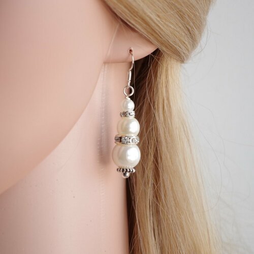 Ivoire perle boucles d'oreilles bijoux de demoiselle d'honneur goutte perle boucles d'oreilles cadeau de fête de mariage pour les femmes