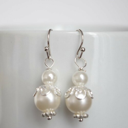 Perle boucles d'oreilles cadeau de demoiselle d'honneur pour son blanc perle mariage boucles d'oreilles tous les jours bijoux classique 