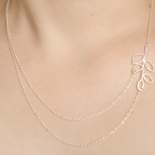 Double chaîne collier avec une branche collier pour le mariage collier de demoiselle d'honneur