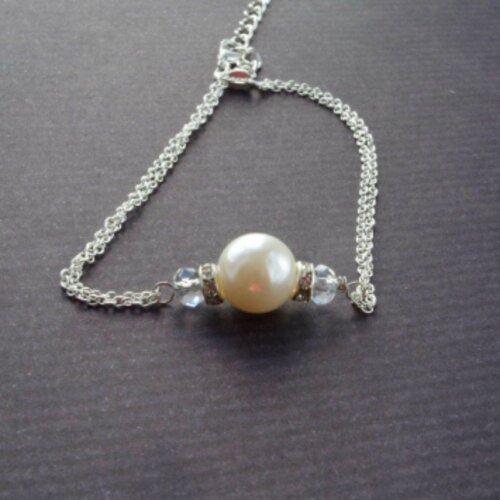 Bracelet de demoiselle d'honneur en perles d'ivoire et de cristal bijoux de mariage avec breloque perle simple bracelet en cristal 