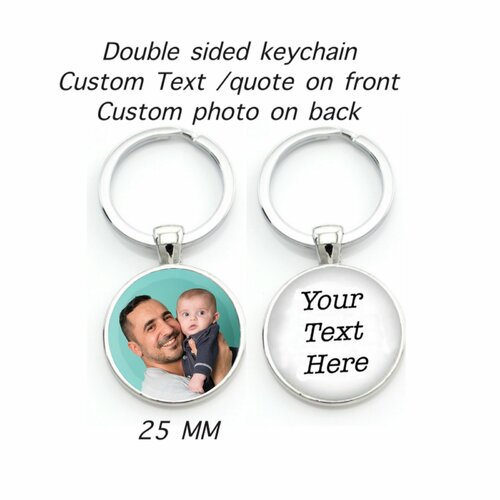 Porte-clés photo personnalisé père de la mariée idées cadeaux photo porte-clés personnalisé double face porte-clés cadeau pour papa