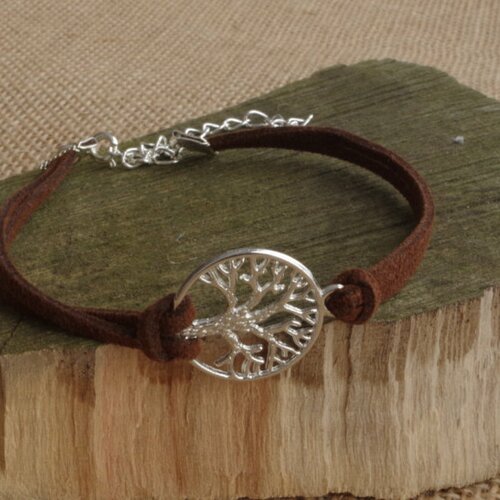 Arbre de vie bracelet bijoux famille faux suède cordon de cuir suédé karma amitié arbre de vie charm bracelet unisexe cadeau pour elle