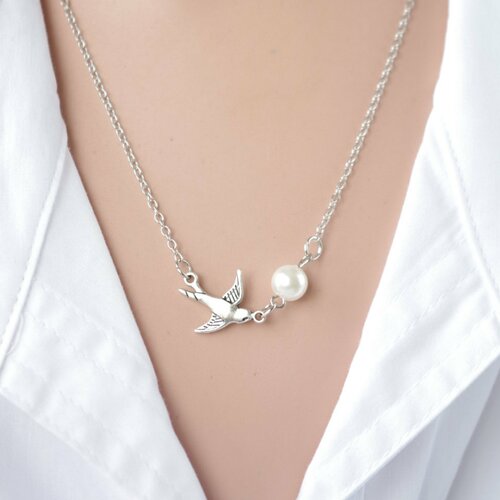 Moineau collier oiseau collier bijoux en perles cadeau de noël pour son cadeau de fête des mères pour les femmes