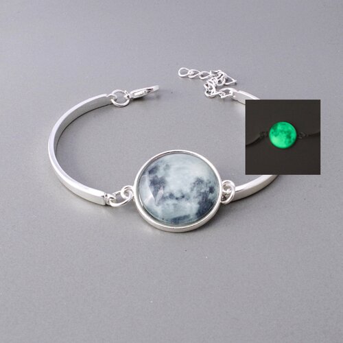 Bracelet lueur dans la lune sombre pour les femmes lueur de lune lunaire phase bijoux cadeau bracelet de la mère