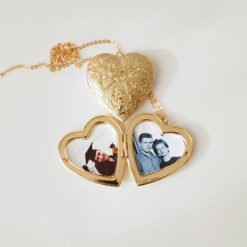 Grand coeur médaillon photo album de famille collier memorial jewelry personnalisé médaillon photo cadeau de noël pour maman