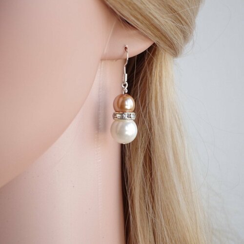 Champagne perle goutte boucles d'oreilles bijoux de demoiselle d'honneur cristal boucles d'oreilles cadeau d'anniversaire pour les femmes 