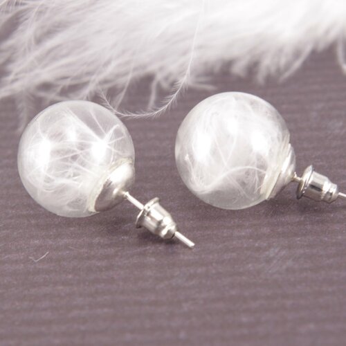 Boucles d'oreilles plumes blanches ange bijoux cadeau saint valentin femmes idée cadeau fête des mères pour maman terrarium bijoux boho 