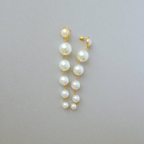 Boucles d'oreilles perles longues,    cadeaux uniques, boucles d'oreilles demoiselle d'honneur,graduation cascade perle