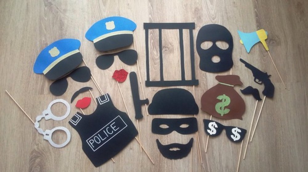 Accessoires Photobooth X Theme Police Mariage Anniversaire Un Grand Marche