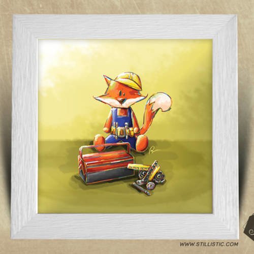 Cadre Carre 25x25 Avec Illustration Renardeau Bricoleur Pour Chambre Enfant Bebe Un Grand Marche Cadre Carre 25x25 Avec Illustration Renardeau Bricoleur Pour Chambre Enfant Bebe Un Grand Marche