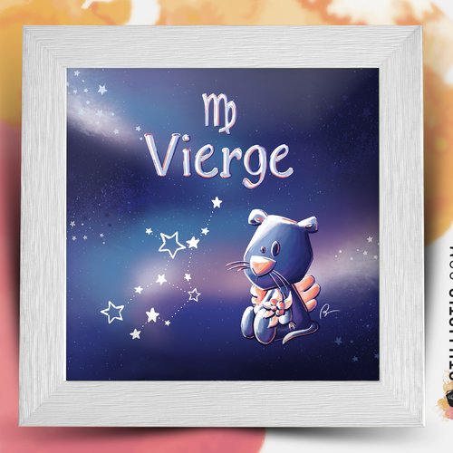 Cadre Carre Avec Illustration Signe Astrologique Scorpion Phosphorescent Pour Chambre Enfant Bebe 25x25cm Un Grand Marche