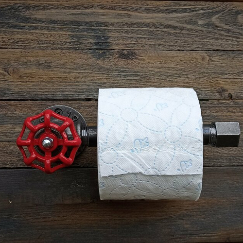 Dérouleur papier toilette industriel. porte rouleaux wc original, décoration d'intérieur steampunk, déco wc / salle de bain