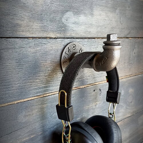 Patère style industriel, porte manteau mural, support casque hi-fi, casque gaming