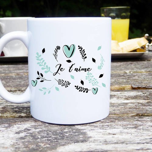 Mug je t'aime, idée cadeau original, tasse à café, tasse à thé, mug classique, idéal saint valentin