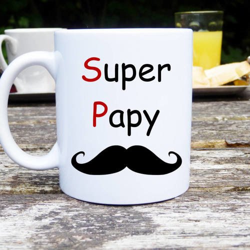 Mug super papy ,mug classique, mug original, idée cadeau