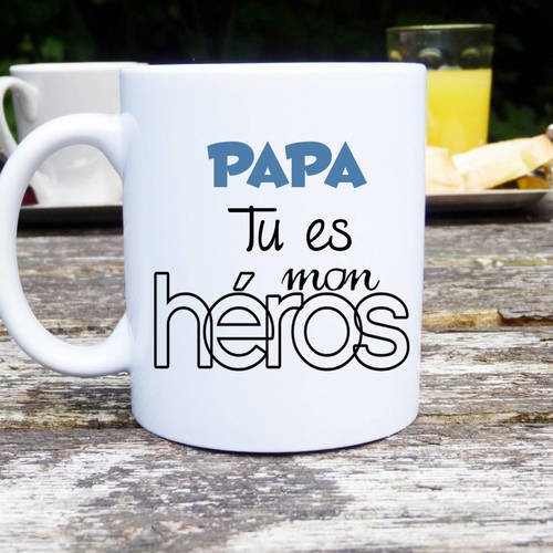 Mug papa tu es mon héros ! mug classique, mug original, idée cadeau