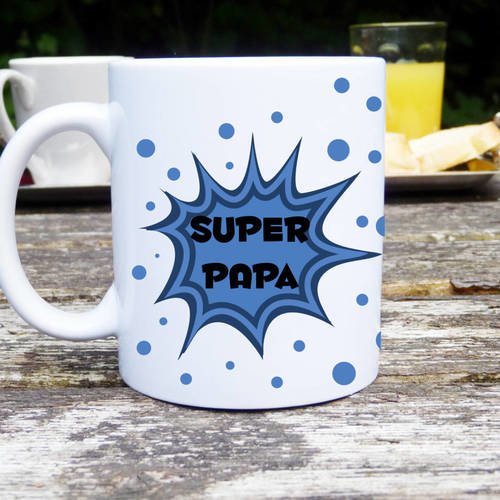 Mug super papa ! mug classique, mug original, idée cadeau