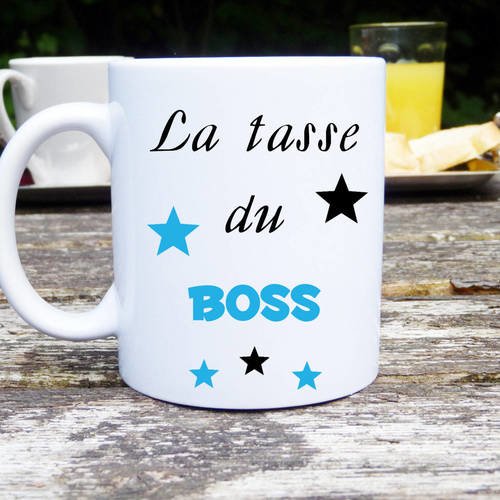 Mug la tasse du boss, la tasse de la boss,  céramique, tasses personnalisable classique, idée cadeau, slogan, texte