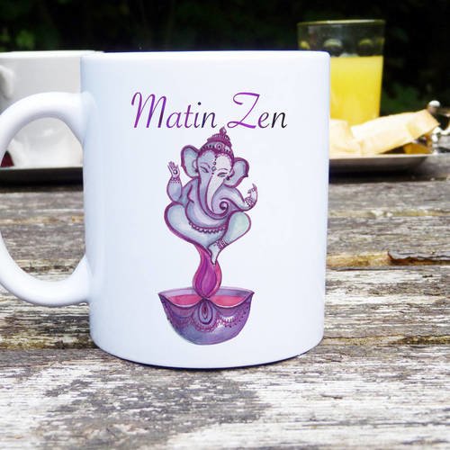 Mug à personnalisé, matin zen, céramique, tasses personnalisable, mug classique