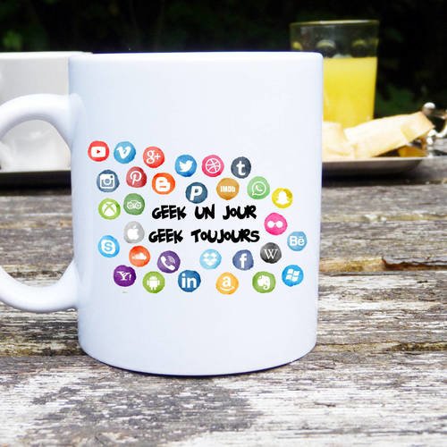 Mug à personnalisé, mug geek un jour, geek toujours, mug classique , mug original et personnalisable, cadeau , tasse céramique