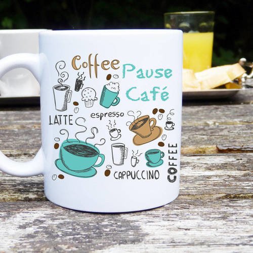 Mug à personnalisé, pause café, thé, cappucino !  mug original et personnalisable, cadeau , tasse