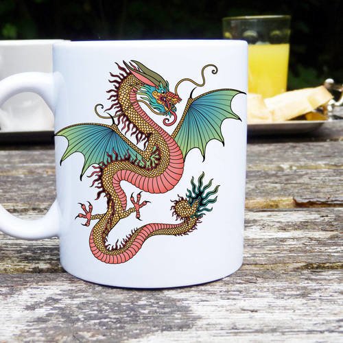 Mug à personnalisé, dragon,  mug original et personnalisable, cadeau , tasse classique
