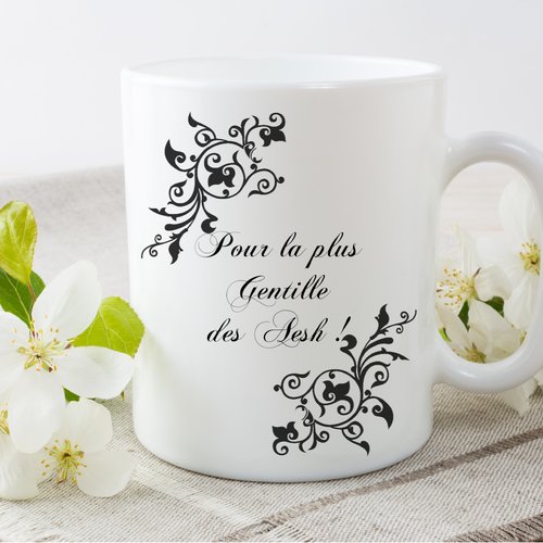 Mug original et personnalisable pour la plus gentille aesh, cadeau pour aesh, tasse céramique