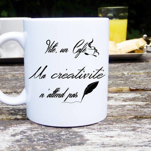 Mug original et personnalisable, vite un café ma créativité n'attend pas ! mug classique, idée cadeau !