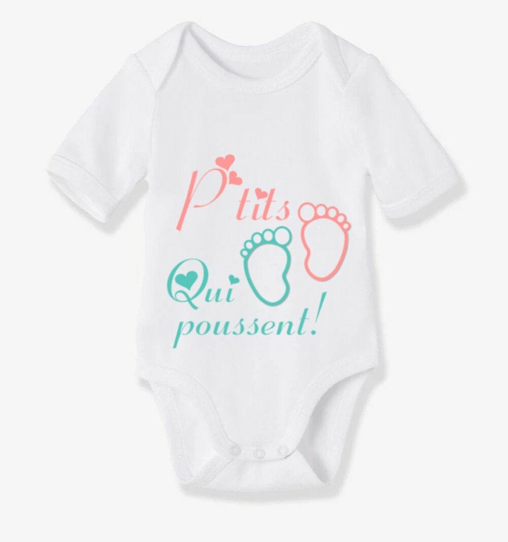 Personalised Baby Grow Combinaison Grossesse bébé annonce Cadeaux Vêtements Bébé