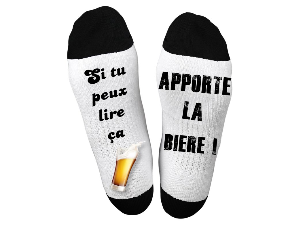 soxo Bière Chaussettes Homme Fantaisie Chaussette Biere Cadeau Humour  Chausette Drole 40-45, Buy me a Beer, 40-45 : : Mode