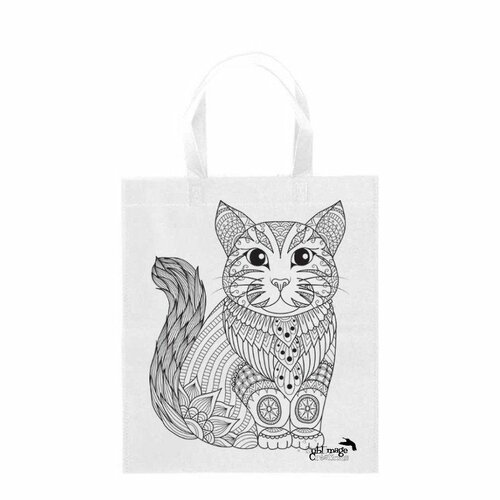 Tote bag peresonnalisable à colorié série animaux : chat, dauphin, chouette ! idée cadeau original !