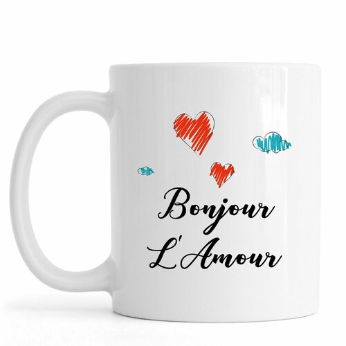 Mug personnalisé amour, idée cadeau saint valentin, bonjour l'amour, mug original et personnalisable, idée cadeau, tasse céramique