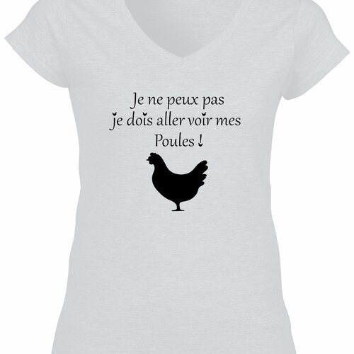 T Shirt Femme Poule Idee Cadeau Humoristique Je Ne Peux Pas Je Dois Aller Voir Mes Poules Un Grand Marche