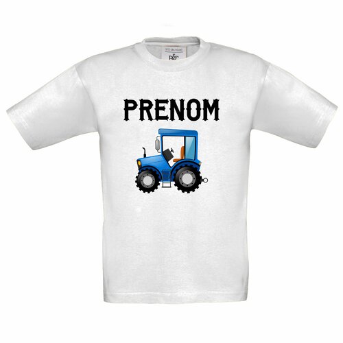 T-shirt Bébé Tractopelle avec Prénom Personnalisé 