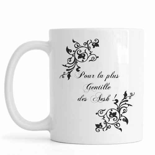 Mug original et personnalisable pour la plus gentille aesh, cadeau pour aesh, tasse céramique classique ou tasse céramique magique !