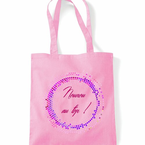 Tote bag personnalisable nounou au top, idée cadeau remerciement, sac shopping, sac en toile, cadeau remerciement nounou