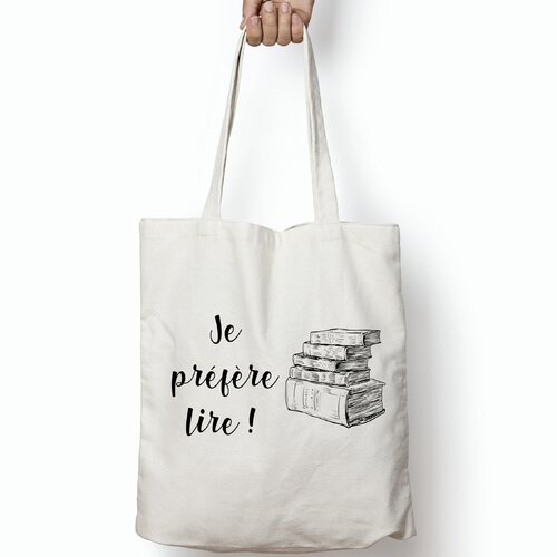 Tote bag personnalisable livre ! tote bag humoristique sac de bibliothèque personnalisé