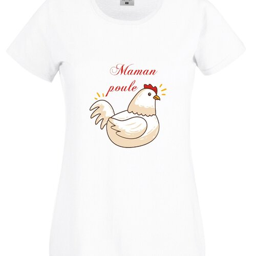 T-shirt femme maman poule ! idée cadeau fête des mères ! col rond ou col v