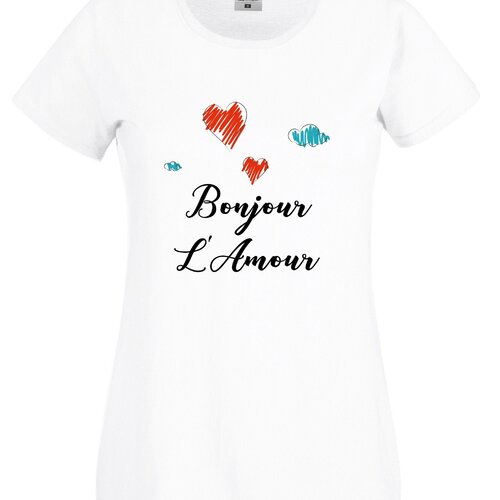 T-shirts femme personnalisée, amour cadeau saint-valentin. col rond ou col v