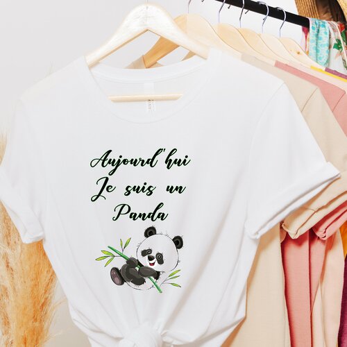 T-shirt personnalisé panda ou licorne modèle au choix ! idée cadeau col rond