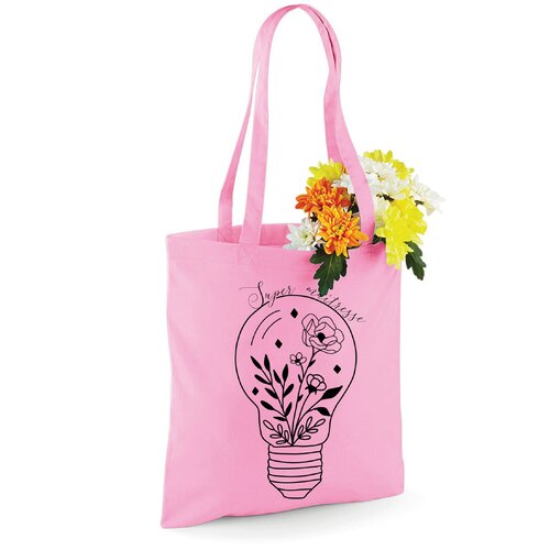 Tote bag personnalisable maîtresse  fleur, idée cadeau fin d'année scolaire maîtresse, nounou, atsem, aesh