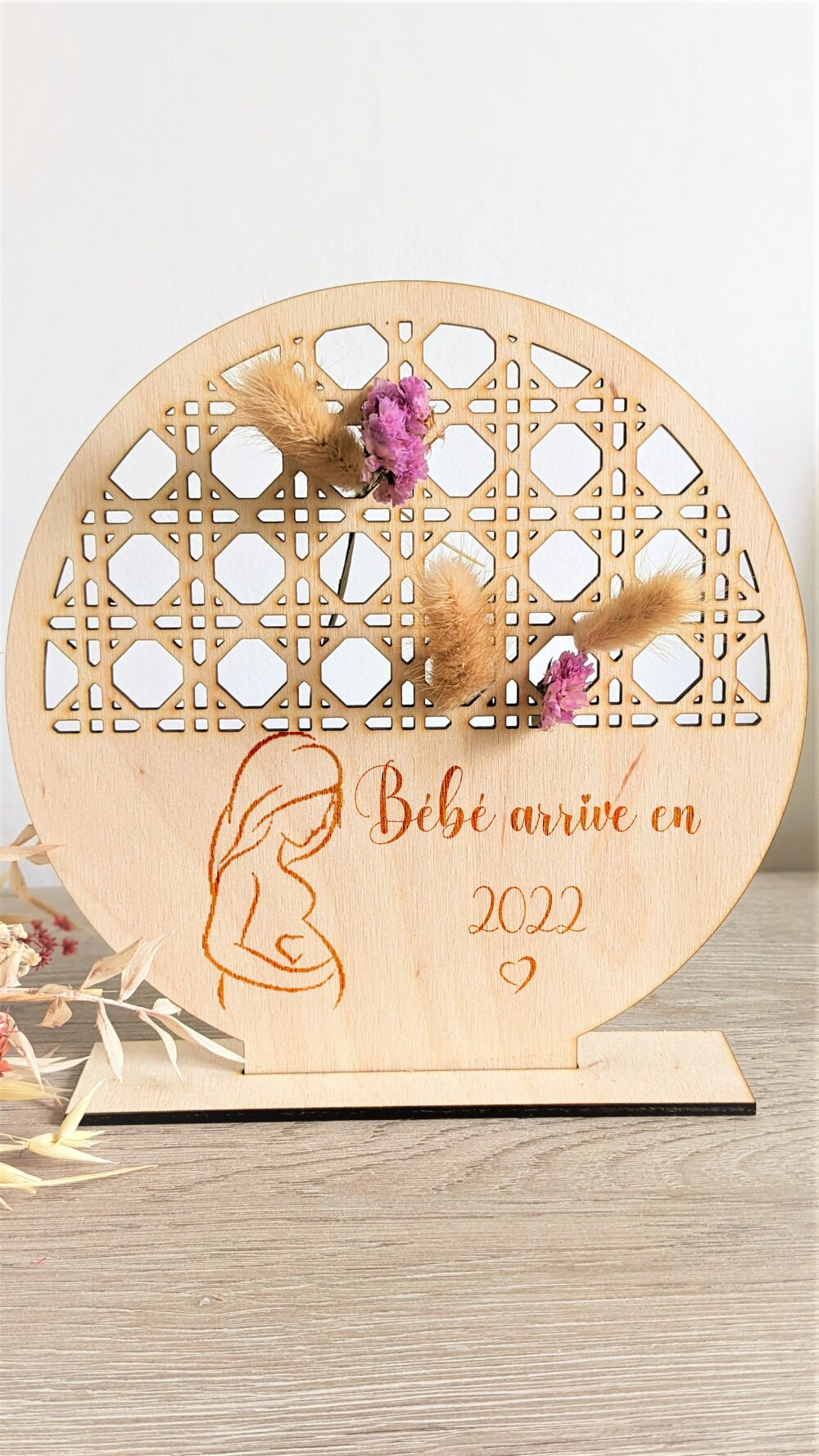 Boîte d'annonce grossesse personnalisée en bois