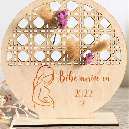 Pancarte Annonce grossesse en bois personnalisée