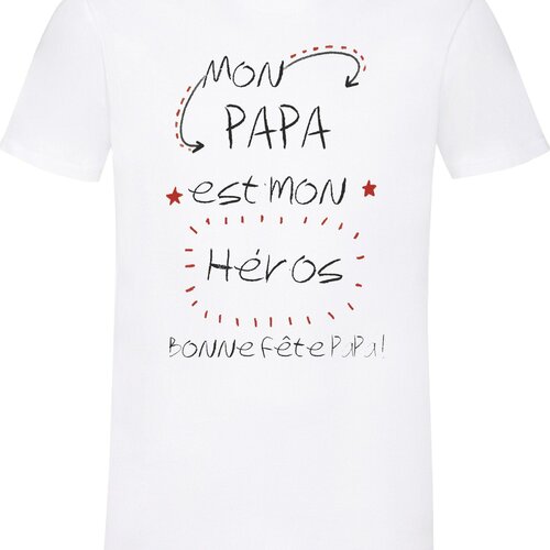 T-shirt homme papa ! idée cadeau papa ! idée cadeau : mon papa est un héros ! idée cadeau fête des pères