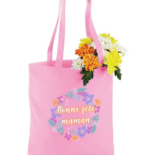 Tote bag personnalisable maman, idée cadeau remerciement, sac shopping, sac en toile, cadeau fête des mères